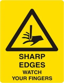 W 230 — WARNING -  SHARP EDGES WATCH TOUR FINGERS